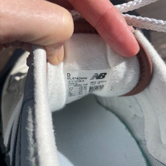 Men's Size 9.5 New Balance 574 Rugged White Brown - Picture 7 of 7